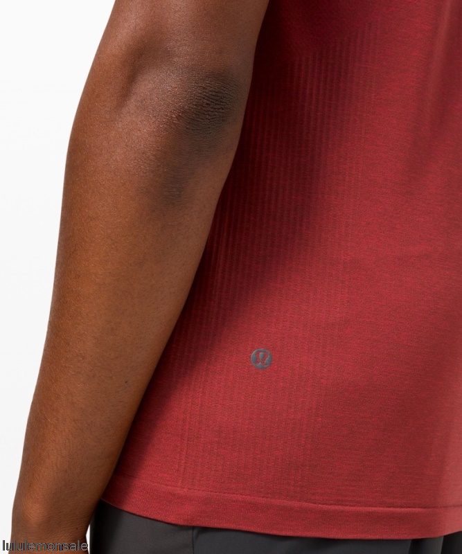 Lululemon Verkauf DELULU734 | Dunkelrotes Metal Vent Tech Poloshirt 20